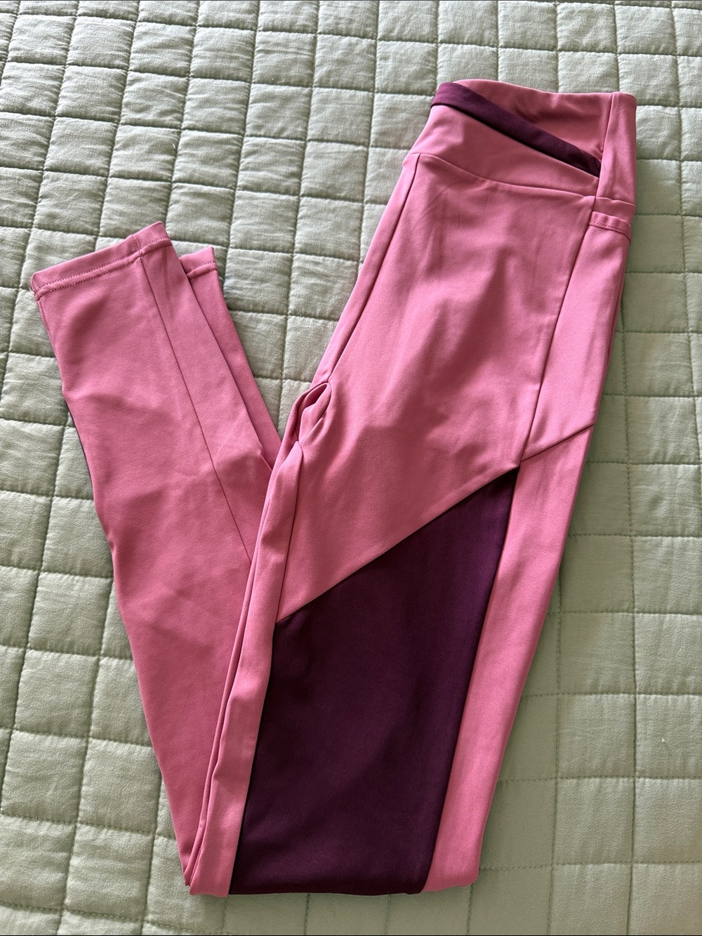 Gymshark Pink and Plum Color-block Leggings